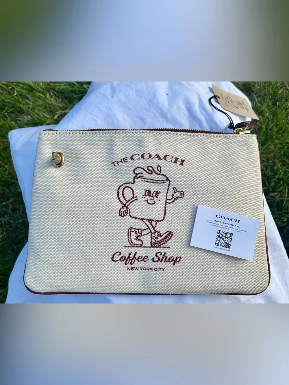 Coach Coffee Shop Official Pouch! New with Tags and COA